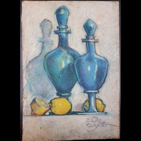 Zoe Mozert (1907-1993) Signed One Of A Kind Oil Pastel Still Life