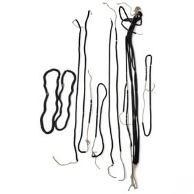 Lot Of African Bead Shell Necklaces, 12-Piece Black Heishi & Black Coconut Pair