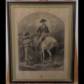 19th Century Etching Of Washington At The Outpost