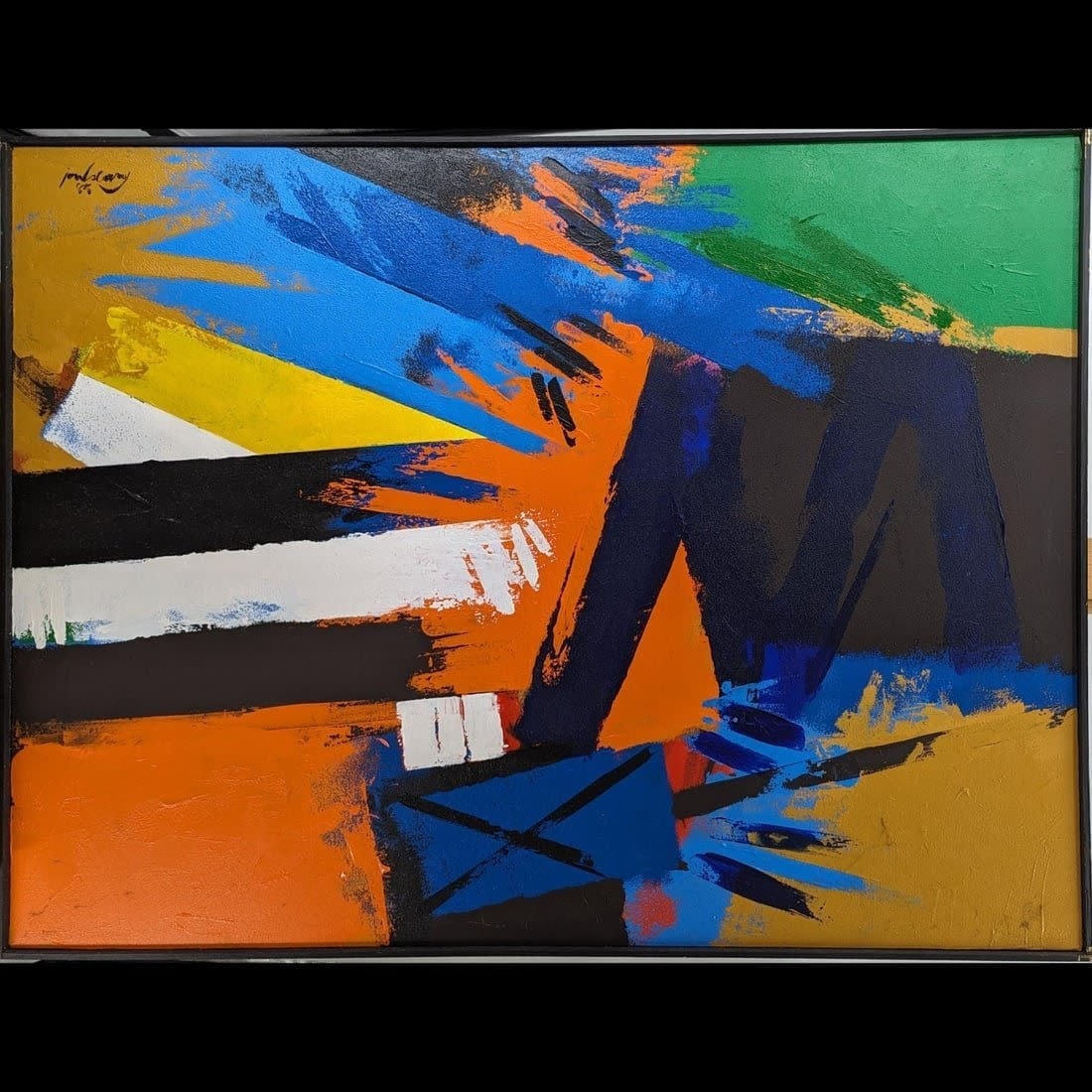 Jon Henry (American, 1916-1990) Acrylic Abstract Painting "Paragon Park" 1985, NO RESERVES: ***RE-LISTED DUE TO BUYER NOT PAYING*** Estate Fresh American, Pennsylvania, New York, Florida. Jon Henry (American, 1916-1990) Acrylic Abstract Painting "Paragon Park" 1985, NO RESERVES. PROVENANCE: 