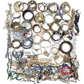 Large Lot Of Costume Jewelry Bracelets