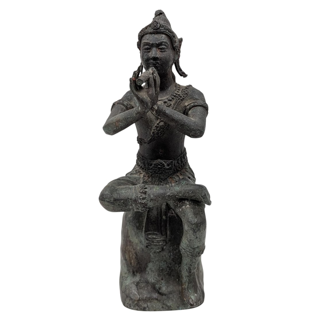 Southeast Asian Bronze "Krishna" With Flute Seated Figure (1 of 16)