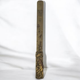 An Antique Japanese Mixed Metal Letter Opener Meiji Period With Marks