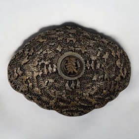 South East Asian Peranakan Silver Belt Buckle, 76 Grams