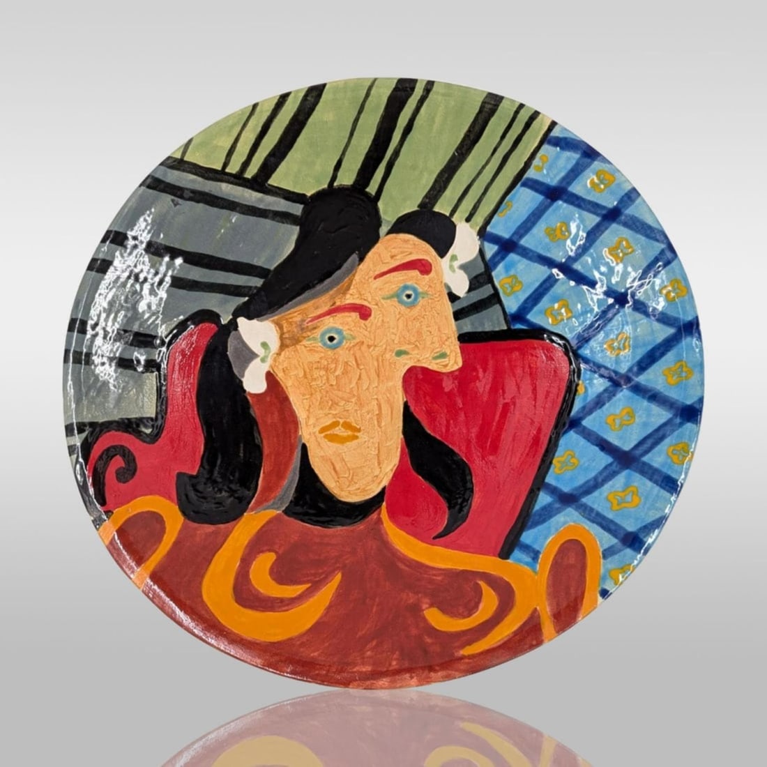 A Very Fine Signed Pablo Picasso (Spanish, 1881-1973) Hand Painted Ceramic Charger (1 of 14)