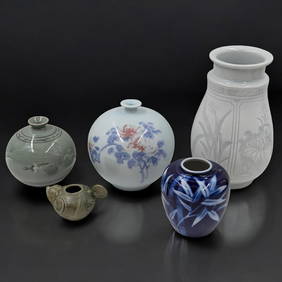 Blue & White Small Yuhuchunping Vase - Assorted Designs Blue & White Small Yuhuchunping Vase - Assorted Designs
