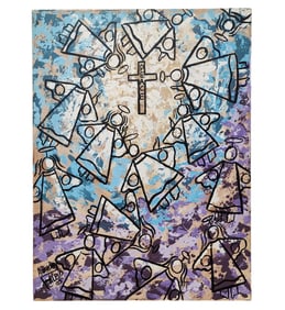 Anthony Falbo 1953-2024 Florida Artist Oil On Canvas Titled "PEACE ANGELS"