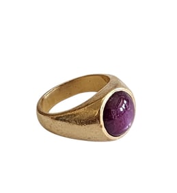 Mens 14K Gold And Ruby Ring 13.35 Total Grams