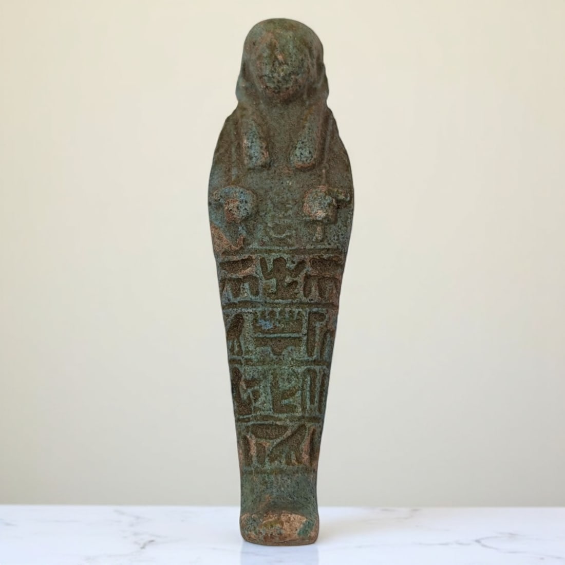 A 2 1/2" Ancient Egyptian Glazed Faience Ushabti Figure (1 of 11)