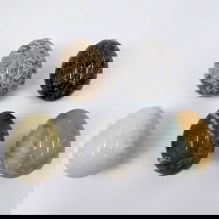 Lot Of 5 Polished Stone Eggs Of Various Types: Lot Of 5 Polished Stone Eggs Of Various Types. Please copy and paste the URL link below to review our Terms and Conditions for bidding, payment, shipping and other specifics for the auction