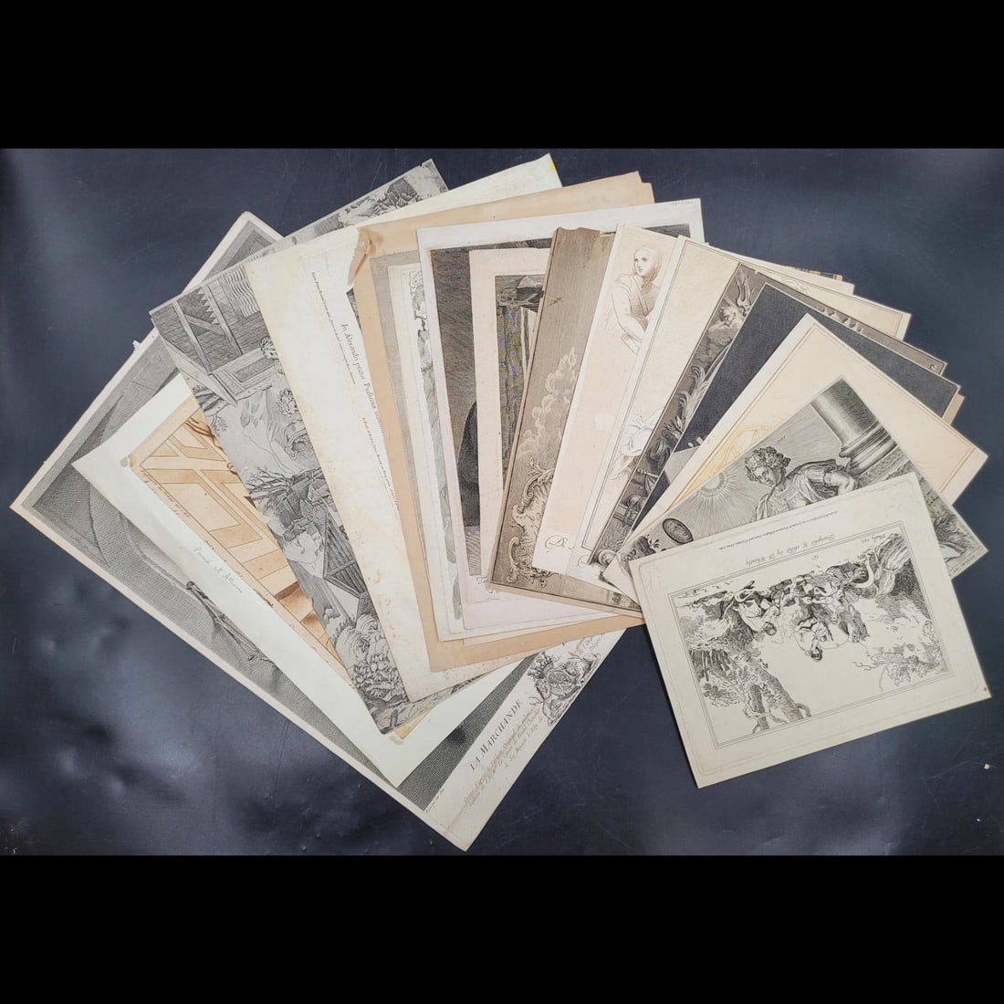 Lot of 19 Antique 17th And 18th C French Etchings (1 of 20)