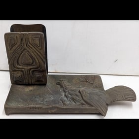 Art Deco Bronze Match Holder