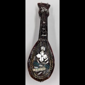 Antique Amber Miniature Mandolin 19th C