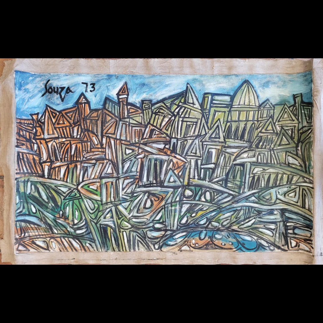 F.N. Souza Signed And Dated 1973 Oil On Canvas No COA (1 of 6)