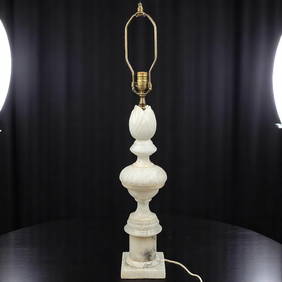 Large Vintage Carved Alabaster Lamp (1 of 7)