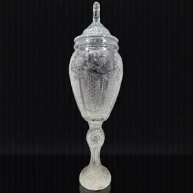 Large Cut Glass Apothecary Display Jar And Cover Late 19th Century