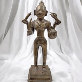 An Antique Bronze Statue Of Indian Goddess Lakshmi