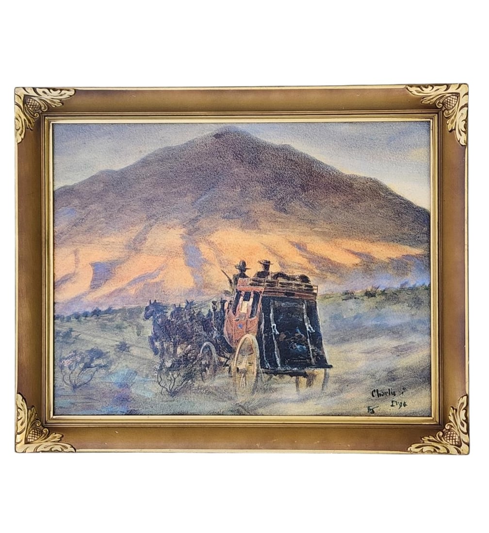 American Arizona, Colorado-Charlie Dye 1906-1972 Landscape Painting Signed Lower Right (1 of 13)