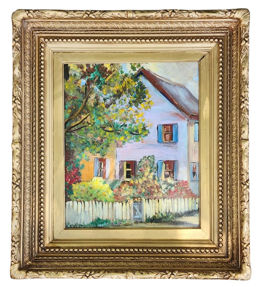 Louisiana American-Clarence Millet 1897-1959 O/B Cottage Painting Signed Lower Left (1 of 10)