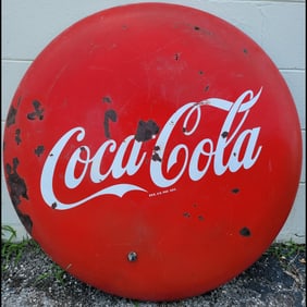 Large 36" Diameter Round Coca-Cola Sign