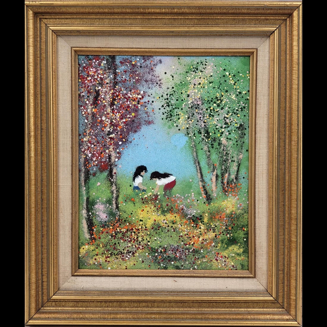 Artist Signed Enamel On Copper Painting (1 of 8)