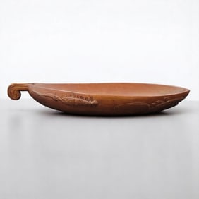 Papua New Guinea Finely Carved Tami Islands Wooden Ceremonial Bowl