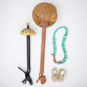 Contemporary Native American Assorted Craft Lot, 4 Pieces