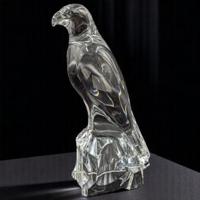 Large French Baccarat Crystal Falcon