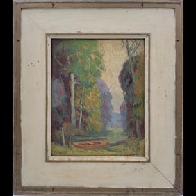 Carl Krafft (1884–1938) Signed Oil On Board Landscape Painting