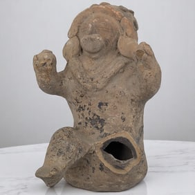 Large Pre-Columbian Terra Cotta Human Effigy, Likely Jama-Coaque (500 BC – 500 AD)