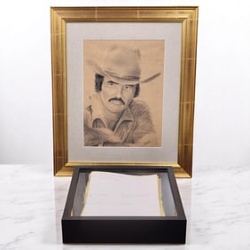 Smokey & The Bandits Pt. II Manuscript W/ Charcoal Portrait Of Burt Reynolds