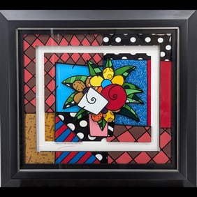 Limited Ed. 189/750 Romero Britto (Brazilian, 1963) Three-Dimensional Serigraph "New Spring", w/ COA