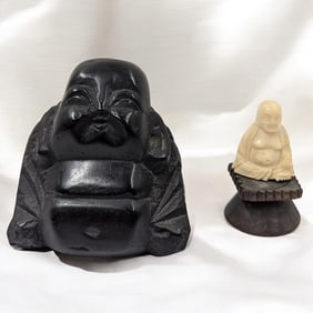 Pair Of Old Chinese Carved Buddha