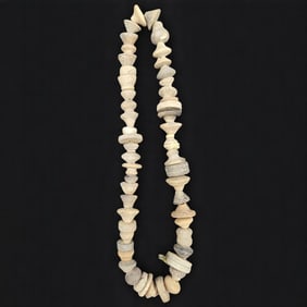 A Pre-Columbian Carved Pottery Beaded Necklace