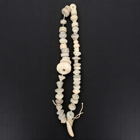 A Pre-Columbian Carved Pottery Beaded Necklace