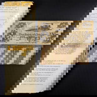 Pair Of Antique 19th C. United States Currency & Property Insurance Document W/ Calligraphy: Pair Of Antique 19th C. United States Currency & Property Insurance Document W/ Calligraphy. Insurance document is dated June 1, 1851 and contains property insurance rates with pen & ink calligraphy h