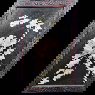A Japanese Shibayama Lacquered Hardwood Panel: A Japanese Shibayama Lacquered Hardwood Panel. Measures approximately 28" x 18" Please copy and paste the URL link below to review our Terms and Conditions for bidding, payment, shipping and other