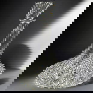 A Beautiful Vintage Block Crystal Decanter: A Beautiful Vintage Block Crystal Decanter. Measures approx. 11" X 7 1/2". Please copy and paste the URL link below to review our Terms and Conditions for bidding, payment, shipping and oth