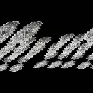 Lot Of English STUART Cut Crystal Cordials & Snifters Glassware, 14 Pieces: Lot Of English STUART Cut Crystal Cordials & Snifters Glassware, 14 Pieces. Each lot contains 12 cordials marked Stuart England (each measures approximately 4-3/4" tall x 2-1/4" in diameter) and 2 sni