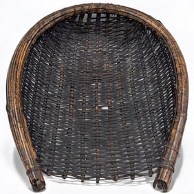 Antique Japanese Woven Bamboo Winnowing Basket