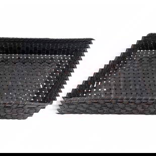 Antique Japanese Woven Bamboo Storage Basket: Antique Japanese Woven Bamboo Storage Basket. Measures approx. 3" X 14 1/2" X 10 1/2". Please copy and paste the URL link below to review our Terms and Conditions for bidding, payment, shipping