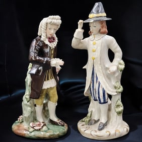 A Pair Of Vintage CORDEY Porcelain Male Figurines
