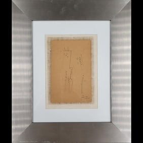 French Cuban-Wifredo Oscar de la Concepcion Lam 1902-1982 Ink On Paper Signed & Dated