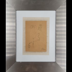 French Cuban-Wifredo Oscar de la Concepcion Lam 1902-1982 Ink On Paper Signed & Dated