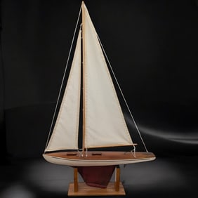A Fine Vintage Wooden Dumas Ace Sloop Model Sailboat