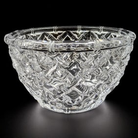 Vintage Discontinued Tiffany & Co "Bamboo" Crystal Bowl