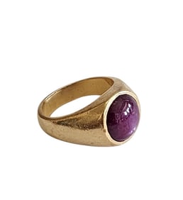 Mens 14K Gold And Ruby Ring 13.35 Total Grams