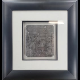 Anatole Krasnyansky Signed Hammered Relief "Stare Miasto" With COA