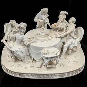 Large Antique Volkstedt Porcelain Grouping Depicting A Wedding Scene