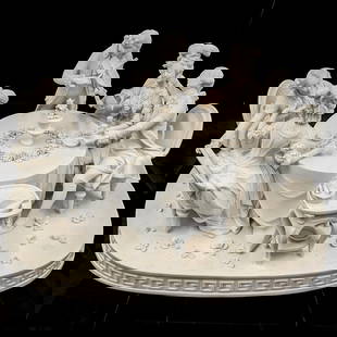 Large Antique Volkstedt Porcelain Grouping Depicting A Wedding Scene: ***RE-LISTED DUE TO BUYER NOT PAYING*** Large Antique Volkstedt Porcelain Grouping Sculpture. Measures approx. 8 1/2" X 14 1/2". Please copy and paste the URL link below to review our Terms and